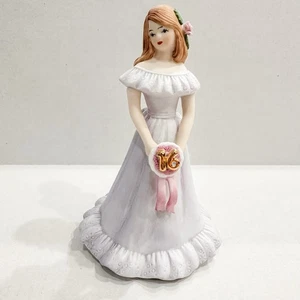 1982 Enesco Growing Up Birthday Girls Blonde Figurine Age 16 EXCELLENT - Picture 1 of 8