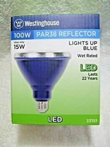 WESTINGHOUSE 100 Watt Equivalent Using 15 Watts PAR38 Reflector LED Blue Bulb!!! - Picture 1 of 7