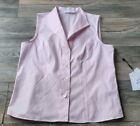 Calvin Klein Womens Sleeveless Collared Button Front Top Pink Size 10 NWT 