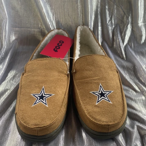 Dallas Cowboys Moccasin Slippers Size Medium Lined NFL  by Foco New Cover