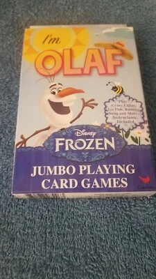 Disney Frozen Olaf JUMBO Playing Cards Play Crazy Eights, Go Fish Complete  - Image 1 of 3
