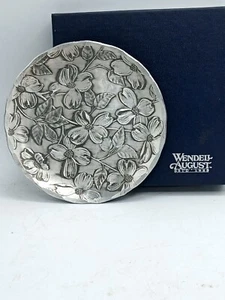 Wendell August Forge vassoio sottobicchiere in bronzo massiccio fatto a mano fiori 4-3/8" - Foto 1 di 14