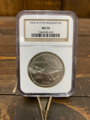 1994 W Prisoner Of War Museum S $1 Commemorative Coin NGC MS70 - Image 1 of 4