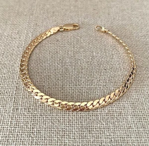 Bracelet Maille anglaise 18CM Plaqué Or 18 Carats 750/1000 Bijoux Femme NEUF - Imagen 1 de 6