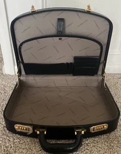 Gabbiano Italy Executive Brief Case with Combination Safe Lock, Black - Picture 1 of 19