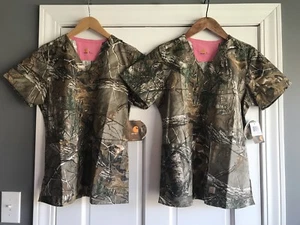 Carhartt Lot of 2 Realtree Camo Scrub Top Shirt Womens Small. - Picture 1 of 3