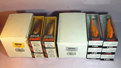 Una caja de distribuidor de 6 señuelos Rapala SFR07 CW (7 cm/12 g); o 6 SSR09 CW (9 cm/12 g) - NOS Foto 1 de 4
