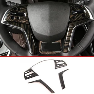 Glossy Wood Grain Steering Wheel Button Frame Cover For Cadillac XTS 2013-2019 - Picture 1 of 6