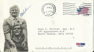 George Blanda Signed Envelope PSA/DNA COA Football Hall of Fame Bust Picture HOF - Image 1 of 4