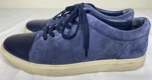 Allen Edmonds Cooper Mens Size 8.5 D Blue Suede Leather Cap Toe Sneakers Shoes - Picture 1 of 11