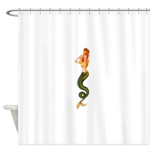 CafePress Vintage Pin Up Mermaid ~ Autumn Shower Curtain (1254924095) - Picture 1 of 3