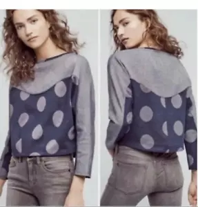 Anthropologie Postmark Navy Blue Metallic Dot Dolman Sleeve Sweater Size XL - Picture 1 of 5