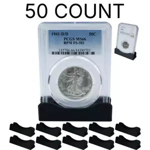 (50) Soporte para monedas Soporte de exhibición PCGS NGC Estuche Caja de almacenamiento Plástico ICG - Imagen 1 de 11