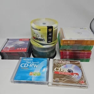 Lot Fujifilm CD-R 80min 700MB/Mo, up to 48X write speed, 50 pack, New, 35 Extra, - Picture 1 of 8