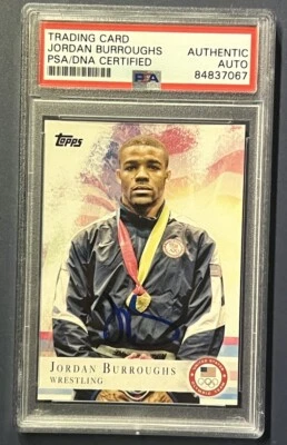 Jordan Burroughs 2012 Topps U.S. Olympic Team Silver #85 Wrestling Auto PSA - Image 1 of 2
