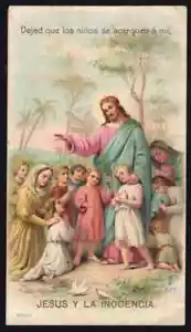 Tarjeta Santa Antigua de Jesús Santino Imagen Pieuses Estampa - Imagen 1 de 1