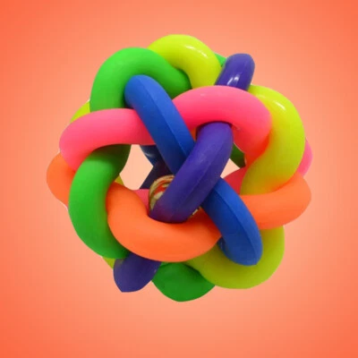 Dog Chew Toy with Bell Interactive Rubber Teething Ball for Puppy Small Dogs