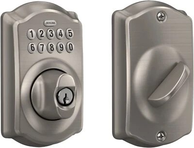 Schlage BE365 CAM 619 Camelot Keypad Deadbolt In Satin Nickel - Image 1 of 4