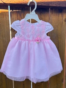 George 6-9m Baby Girls Dress Wedding Church Party Christmas Easter Pink - Picture 1 of 7