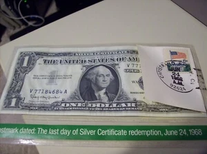 1968 #E-5 99 COMPANY US LAST DAY OF 1$ SILVER CERTIFICATE REDEMPTION 6/24/1968 - Picture 1 of 7