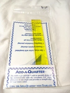 Regla Add-A-Quarter Vintage CM Designs Hecha en EE. UU. Plástico Amarillo 6" Nueva Abierta - Imagen 1 de 4