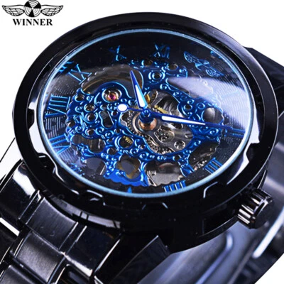 T-WINNER Men's Skeleton Watches Stainless Steel Automatic Mechanical Wrist Watch - Image 1 of 4
