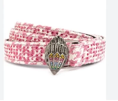 KURT GEIGER London Tela Pata de Gallo Mujer Cinturón Delgado - GRANDE / XL - Rosa Foto 1 de 4