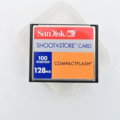SanDisk Shoot&Store 128MB CompactFlash (CF) Memory Card w/ Case – Tested - Image 1 of 4