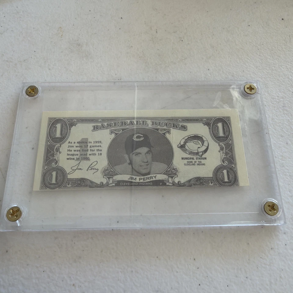 1962 Topps Bucks Jim Perry Cleveland Indians Foto 1 de 4