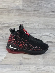 Nike Lebron 17 Infrared Black Basketball Shoes BQ5594-006 Youth Size 7Y Sneakers - Picture 1 of 13