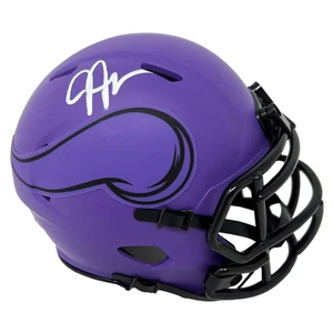 Minicasco firmado por Justin Jefferson Minnesota Vikings Riddell Rave BAS - Imagen 1 de 3