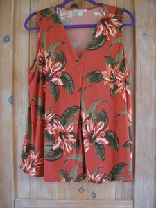 Dressbarn Damen Rost Print Ärmellos Jersey STRICK TOP Gr. L - Bild 1 von 2