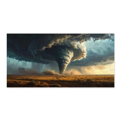 Tornado Storm Canvas Wall Art Print Weather Wall Picture Modern Home Decor 60x30 - Image 1 of 4