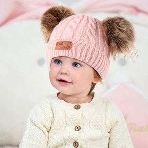 Warm Thicken Toddler Bonnet Solid Color Winter Hat Scarf Gloves  Girls Boys - Picture 1 of 18