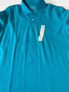 Neu mit Etikett St John’s Bay kurzärmliges Herren-Polo 1/4-Knopf blau Gr. 2XL - Bild 1 von 7