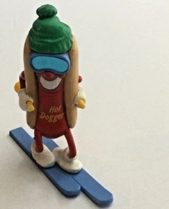Hallmark Christmas Ornament Hot Dogger Skiing Hot Dog No Box 1990 - Picture 1 of 4