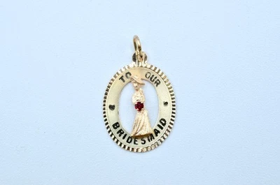 Dije/colgante vintage de oro de 14k para nuestra dama de honor. 1,3 gr Foto 1 de 4