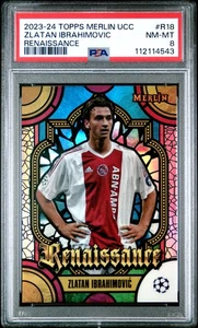 2024 Topps Merlin UEFA Club Competitions Renaissance Zlatan Ibrahimovic PSA 8 - Picture 1 of 2