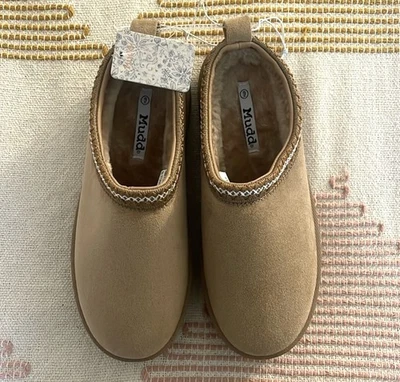 New! Mudd Patform Tan Faux Suede Slip-On Shoes, Size 9 - Image 1 of 4