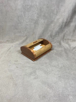 Distributeur boite à cigarette en bois vintage Made in France - Photo 1/3