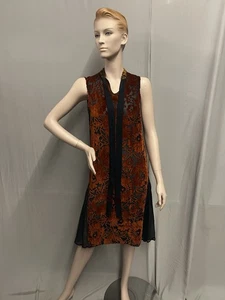 1920’s Russet & Black Cut Velvet Flapper Dress - Bild 1 von 14
