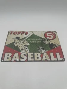 12x8 Topps Baseball 5 Cent Blechschild. Reproduktion schneller Versand. - Bild 1 von 2