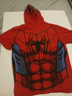 Spiderman Boys Size Small Hooded Shirt Short Sleeve - Image 1 of 4