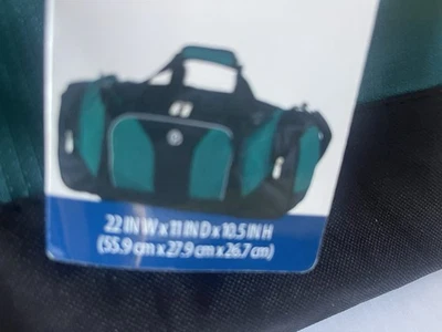 Protege 22" Sport Travel Duffel Aqua, Pockets On Both Sides & Front Carry-On NEW - Image 1 of 4