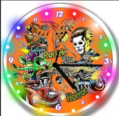Fink Rat Michael Myers Freddy Kruger Race To The Death Led Clock Personalized - Image 1 of 4