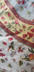 WILLIAMS SONOMA Cotton Tablecloth 70” Round Provence Flower Berries Medallion - Picture 1 of 13