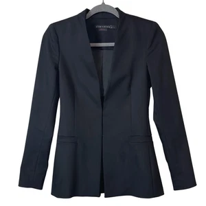 Blazer negro sin cuello delantero abierto Jerri Alice + Olivia para mujer talla 0 - Imagen 1 de 6