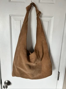 American Leather Company Wildleder Braun Boho Style Schultertasche Handtasche Echt Wildleder - Bild 1 von 6