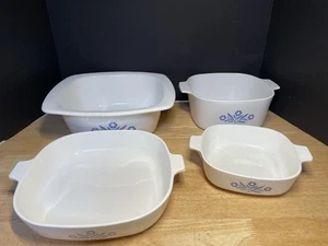 Vintage Corning Ware Blue Cornflower Lot Of 4 - Picture 1 of 20
