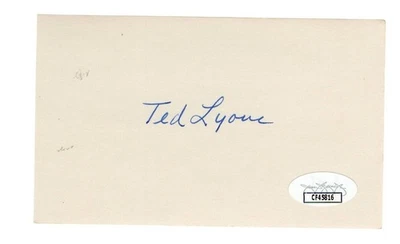 Ted Lyons Signed Autographed 3X5 Index Card White Sox Hall of Famer JSA CF45816 - Image 1 of 2